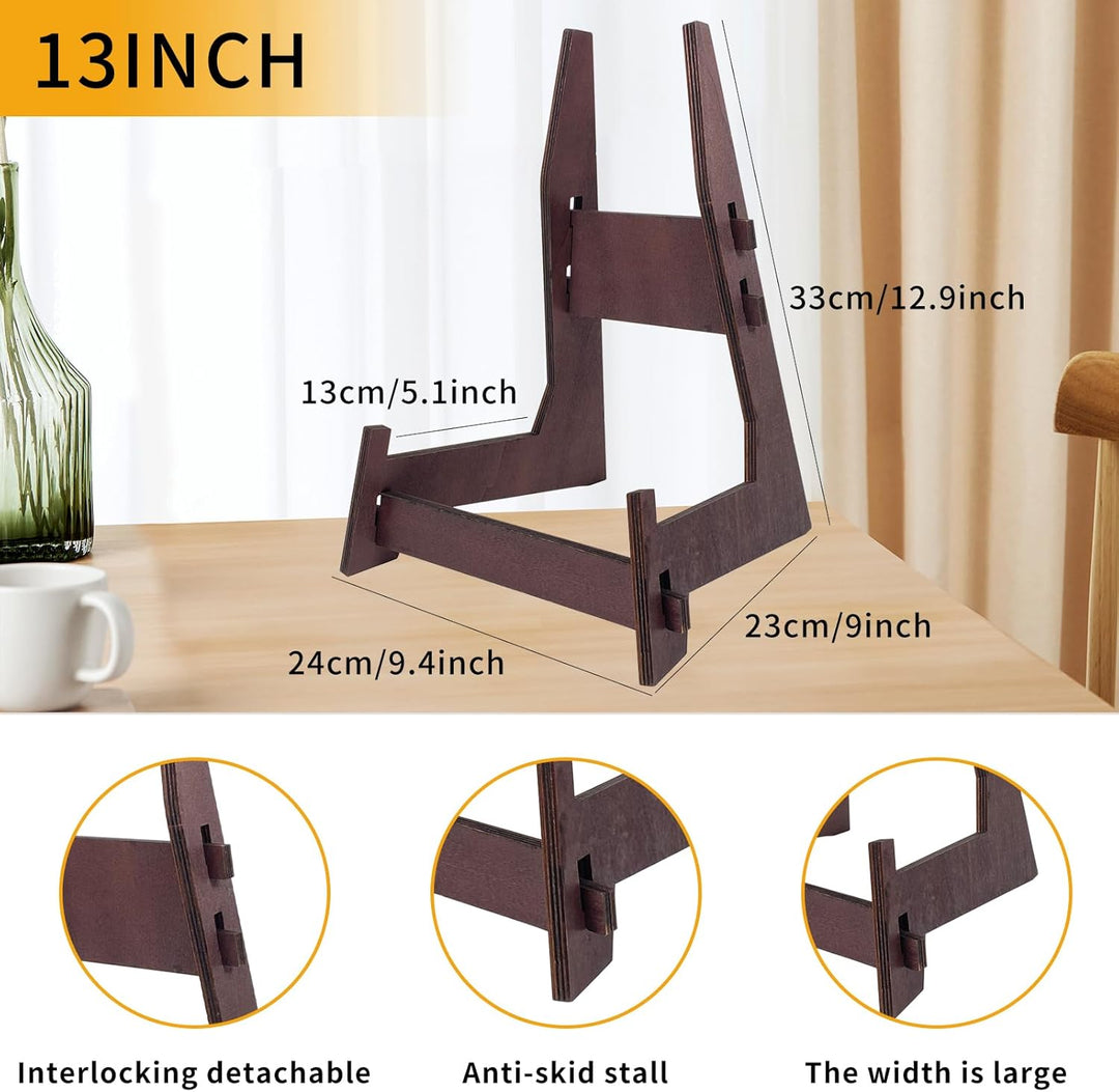 1 Packung 13 Zoll Holz Display Stand, Easel & Buchständer, Bilderrahmen Plattenhalter(13inch-1pcs),