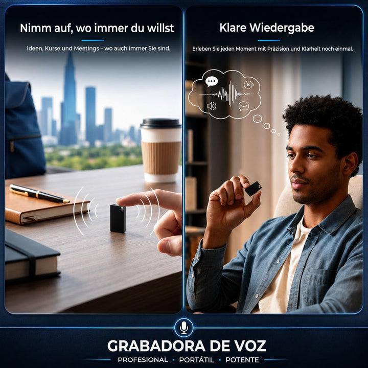 Diktiergerät Mini,Aufnahmegerät Spionage,Voice Recorder | Sprachaktivierung, Wiederaufladbar über US