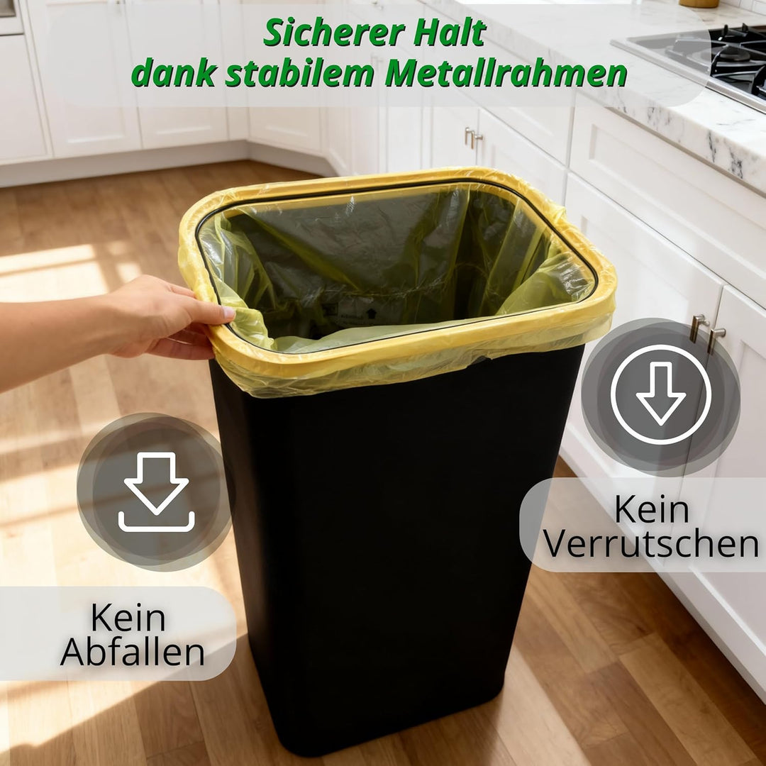 Gelber Sack Ständer 80L – für 62×90 cm Gelbe Säcke – Mülleimer mit Deckel - Müllsackständer für Gelb