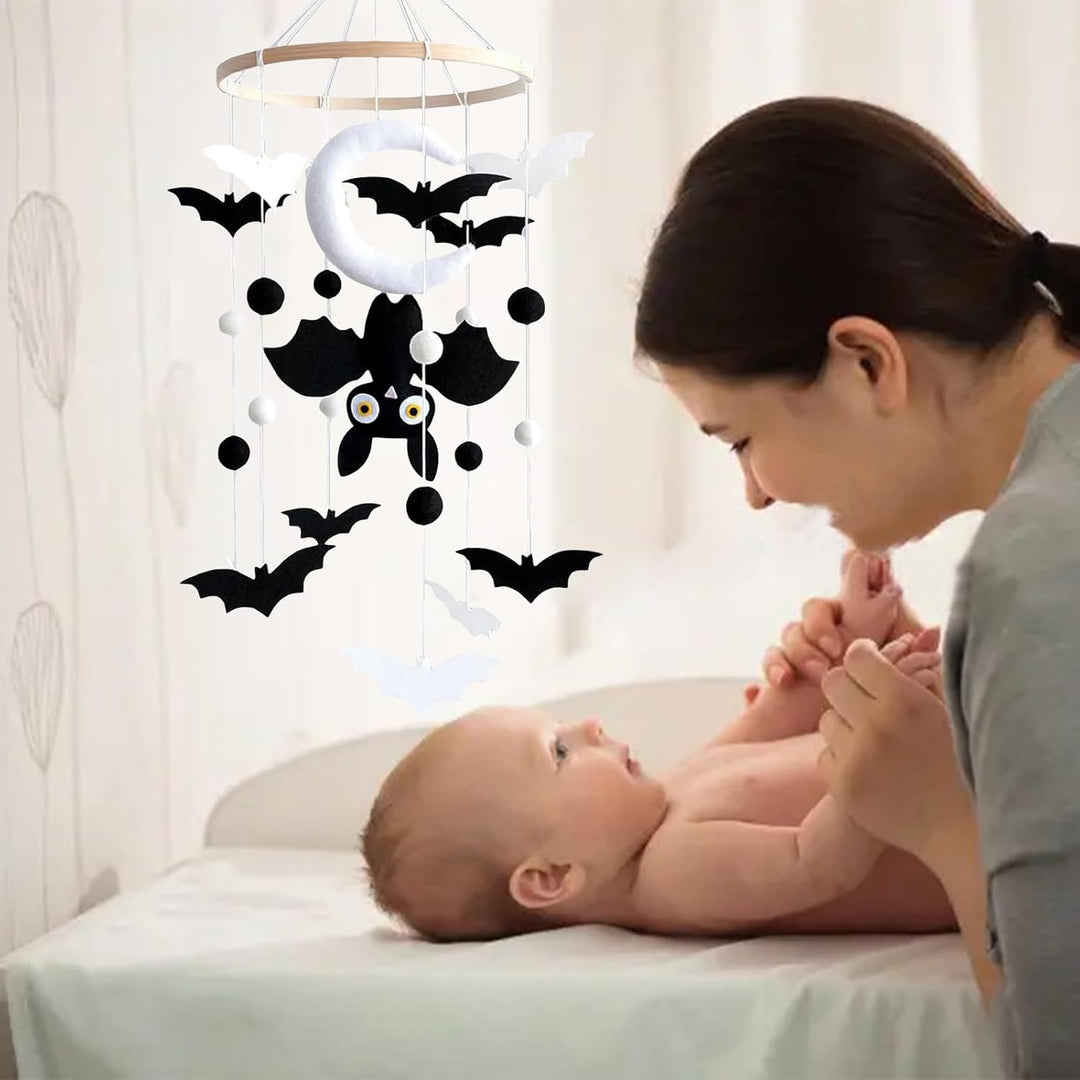 Mobile Baby Bettglocke mit Schwarze Fledermaus Hängende Mobile Windspiel für Babybett Kinderbett Hal