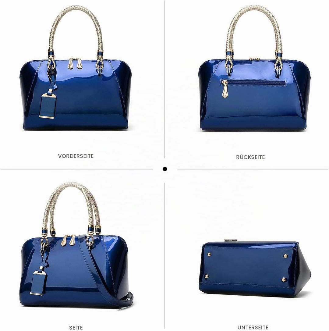 NICOLE &amp; DORIS Mode Handtaschen Damen Lackleder Handtasche Elegant Schultertasche Frauen Umhängetasc
