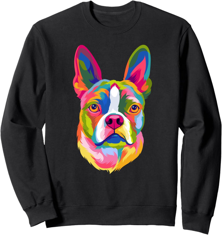 Pop Art Boston Terrier Frauen Männer Kinder Hund Sweatshirt