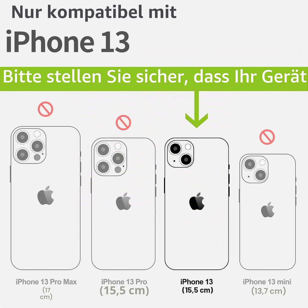 Carveit Magnetisch Hülle für iPhone 13 [Elegante Walnuss] [Weich TPU Stossstange] Stossfeste Handyhü