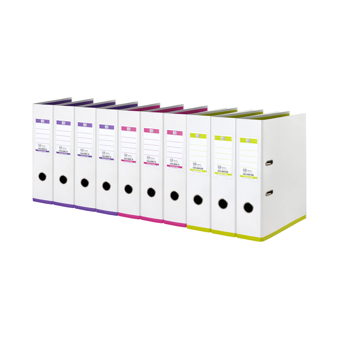 Oxford Ordner A4, myColour, 8 cm breit, zweifarbig weiss sortiert, 10 Stück