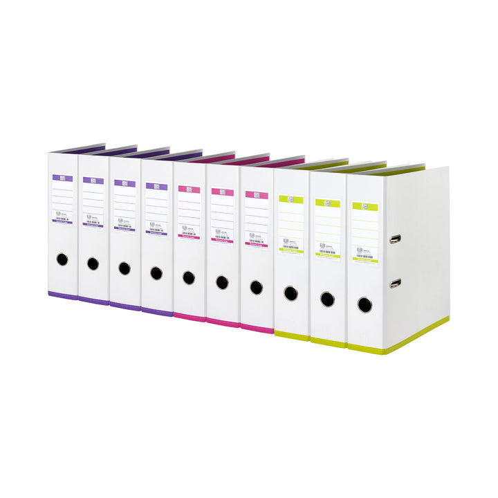 Oxford Ordner A4, myColour, 8 cm breit, zweifarbig weiss sortiert, 10 Stück