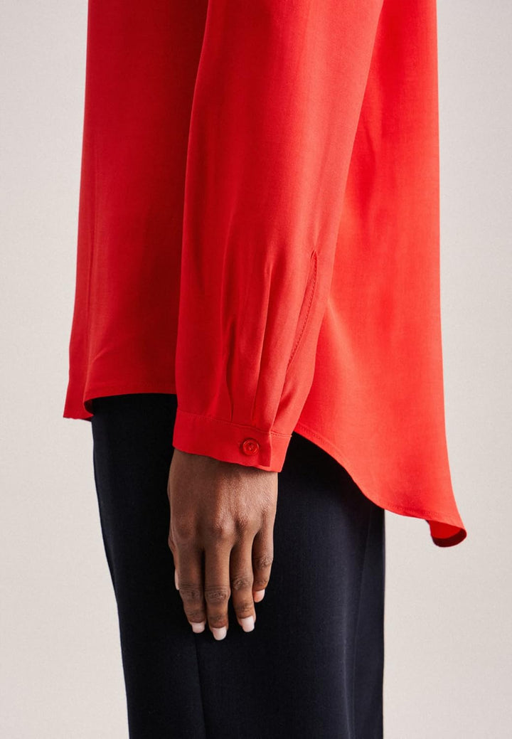 Seidensticker Damen Regular Fit Langarm Bluse 34 Rot, 34 Rot