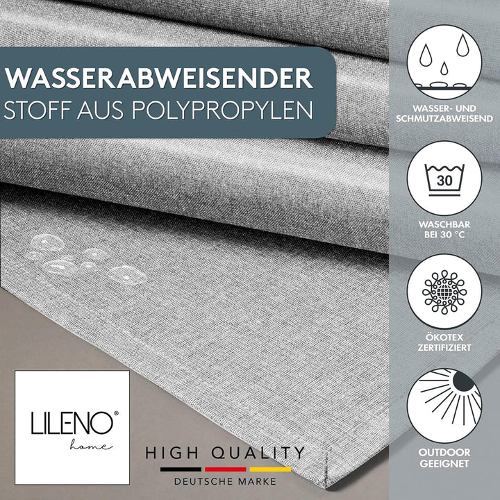 LILENO HOME Tischdecke abwaschbar [140x220cm] in Silber - Gesäumte Polypropylen Gewebe Tischdecke wa