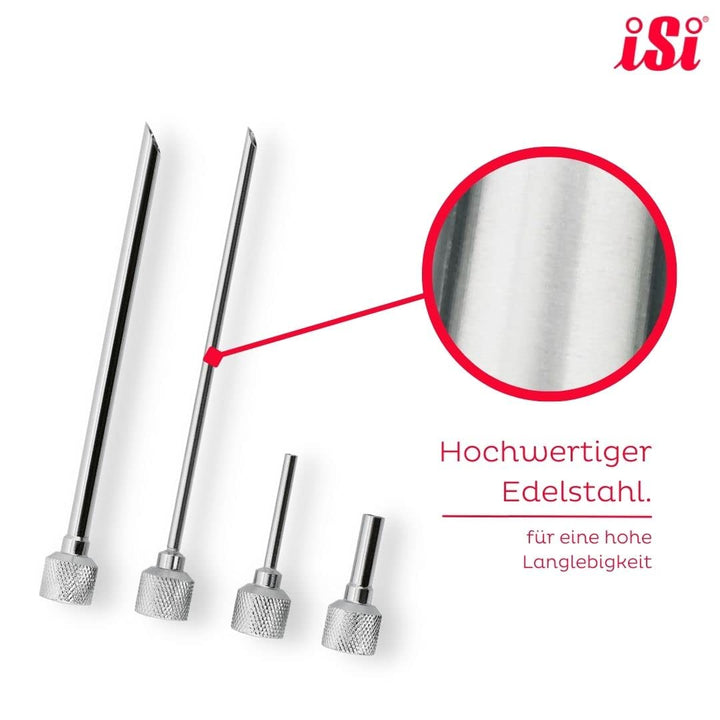 iSi - 2718 Nadeltüllen für Sahnespender - 4er Set Spritztüllen zum Dekorieren, Füllen & Pikieren - s
