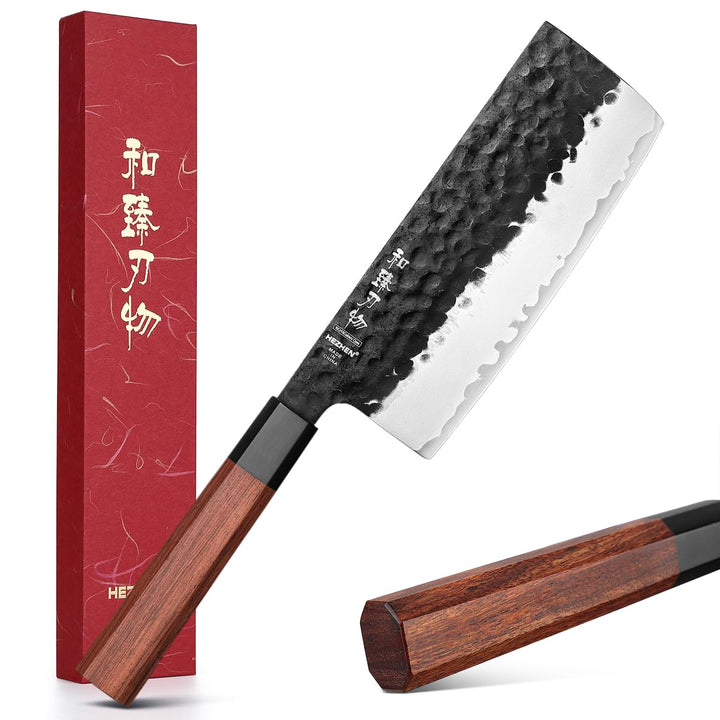HEZHEN Nakiri Messer, Japanischer Stil Hackbeil Messer, Mehrzweckmesser Asiatisches Kochmesser Zum S