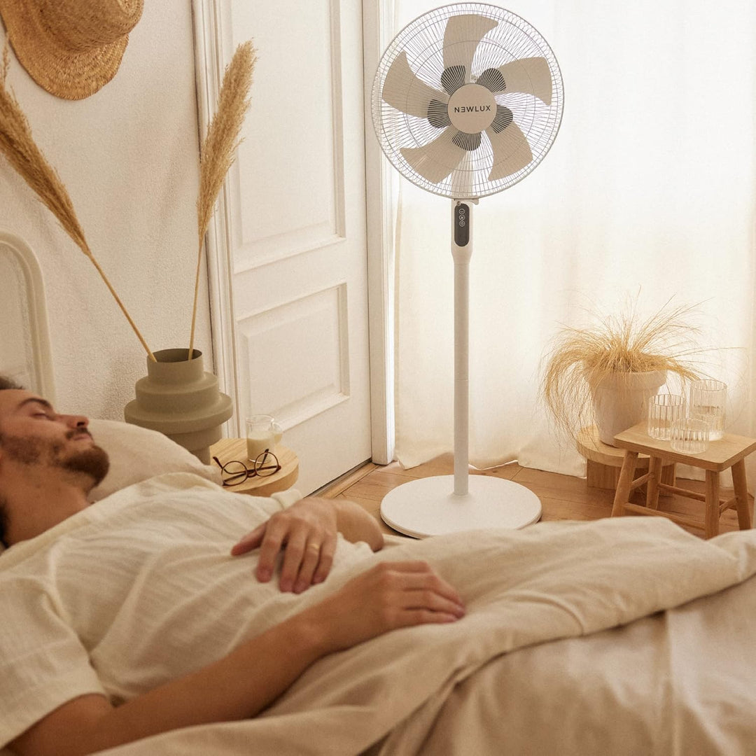 Newlux - Standventilator mit Fernbedienung, 3-in-1 W1050 Smart 10 Flügel, Ø 40 cm, 3 Vel und Timer 1