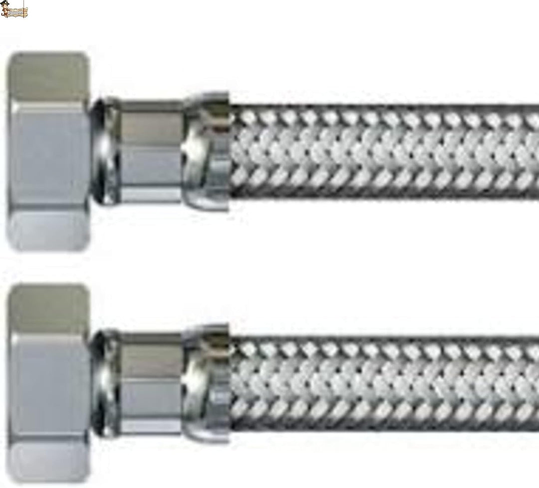 BricoLoco Flexibler Wasserschlauch für WC-Spülbecken, Waschbecken, Küche, Badezimmer, Edelstahl, Ans