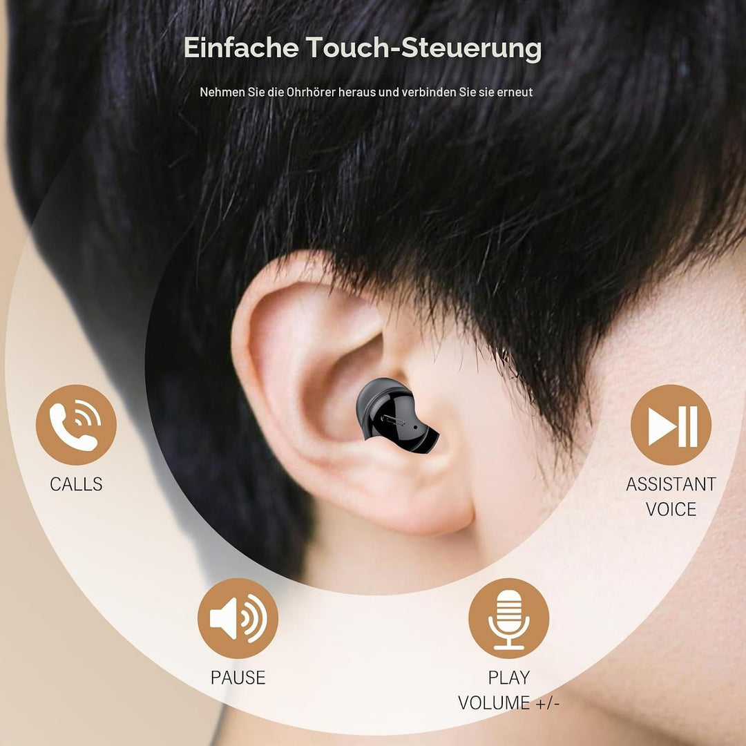 Bluetooth Kopfhörer In Ear, Mini Schlafkopfhörer für Seitenschläfer 2026 | Bluetooth 5.4 Hi-Fi Sound