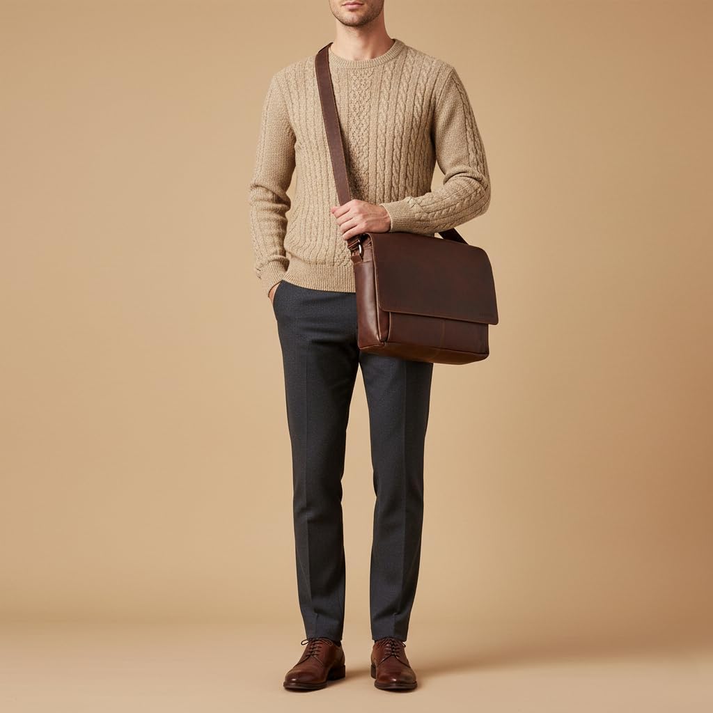 STILORD "Como Vintage Umhängetasche Herren Leder Messenger Bag Business Laptoptasche 15,6 Zoll Herre