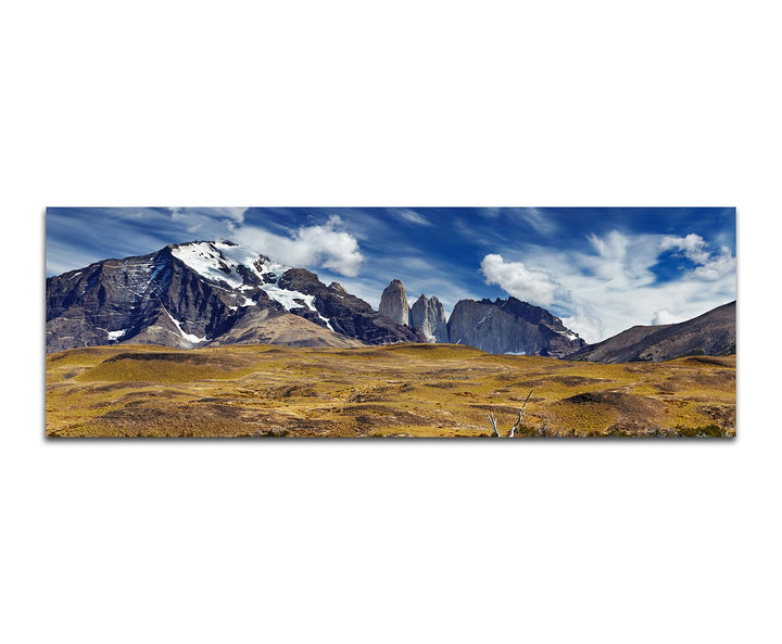 Paul Sinus Art Panoramabild auf Leinwand und Keilrahmen 150x50cm Patagonien Nationalpark Berge Wasse