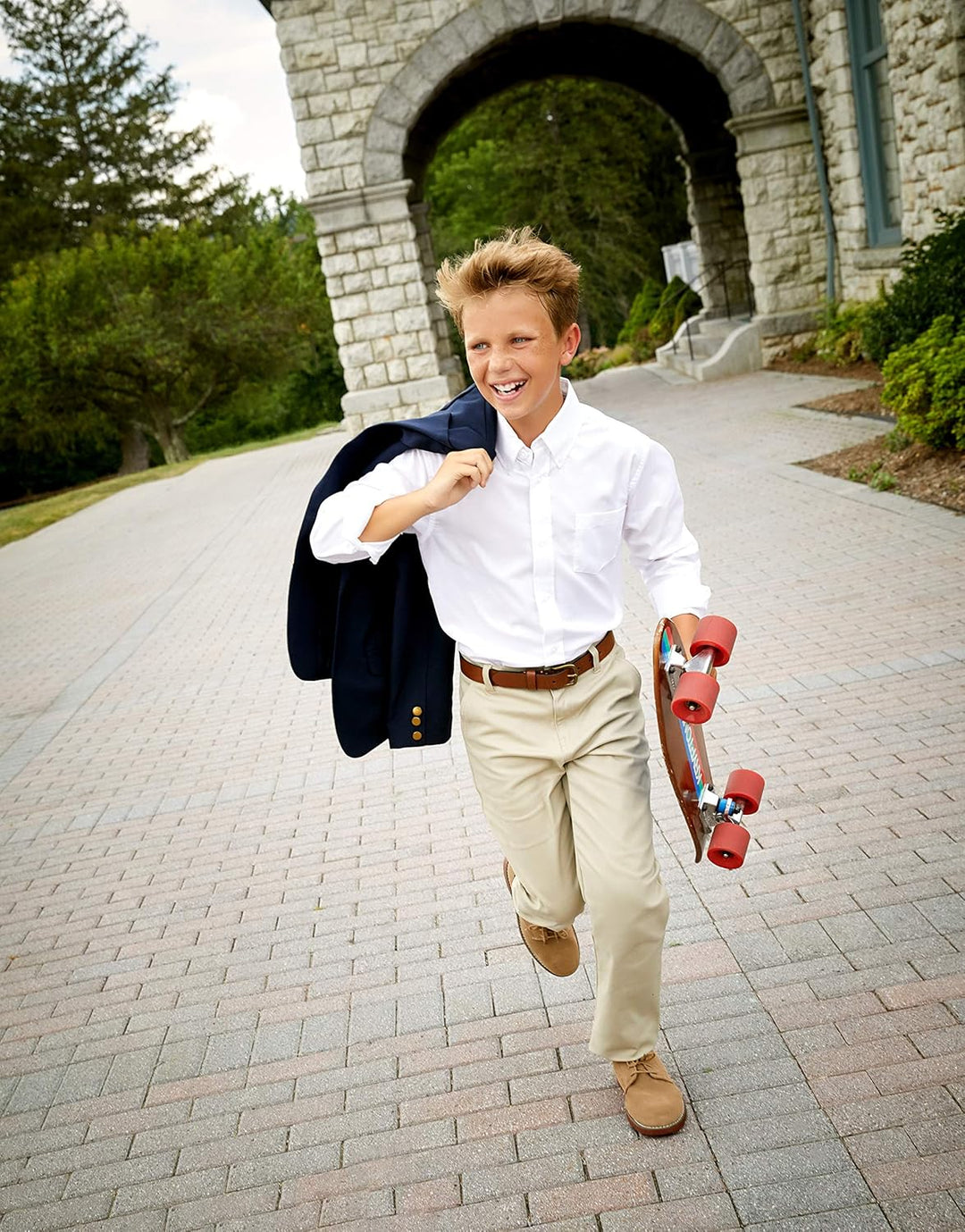 French Toast Langarm-Oxfordhemd für Jungen 122 Blanco, 122 Blanco