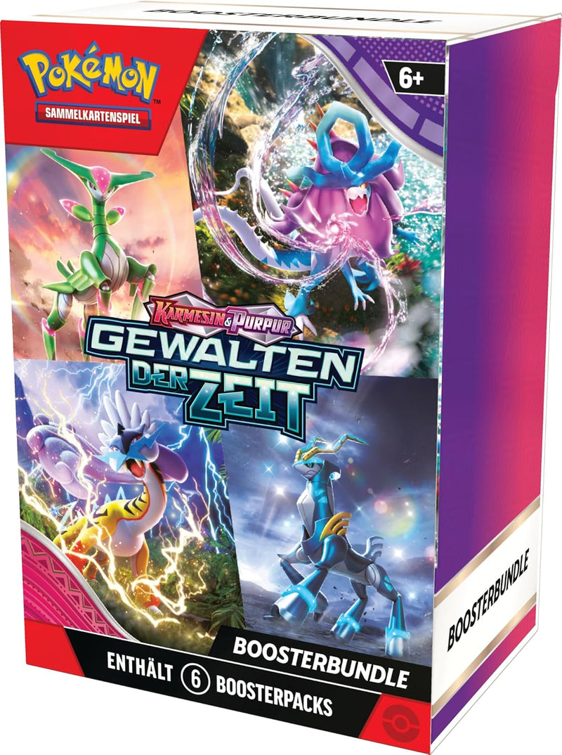 Pokémon-Sammelkartenspiel: Boosterbundle Karmesin & Purpur – Gewalten der Zeit (6 Boosterpacks) Sing