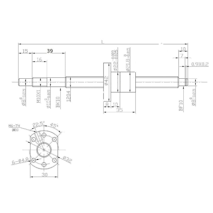 CNCMANS SFU1204 Gewindespindel Edelstahl Rolled Ballscrew mit Bearbeitetem Ende Anti-Spiel Länge 450