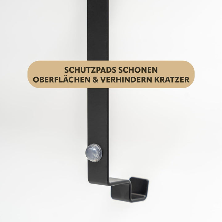 eluno Tür-Hängeregal aus Metall und Bambus, Tür-Handtuchhalter mit 3 Handtuchstangen, 4 praktischen