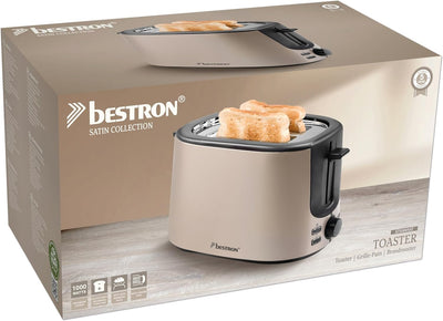 Bestron Toaster mit 2 Röstkammern, Toaster für 2 Scheiben, mit 7 Bräunungsstufen, Krümelschublade &