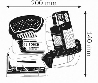 Bosch Professional 18V System Akku Schwingschleifer GSS 18V-10 (Schwingkreis-Ø: 1,6 mm, 3 Grundplatt