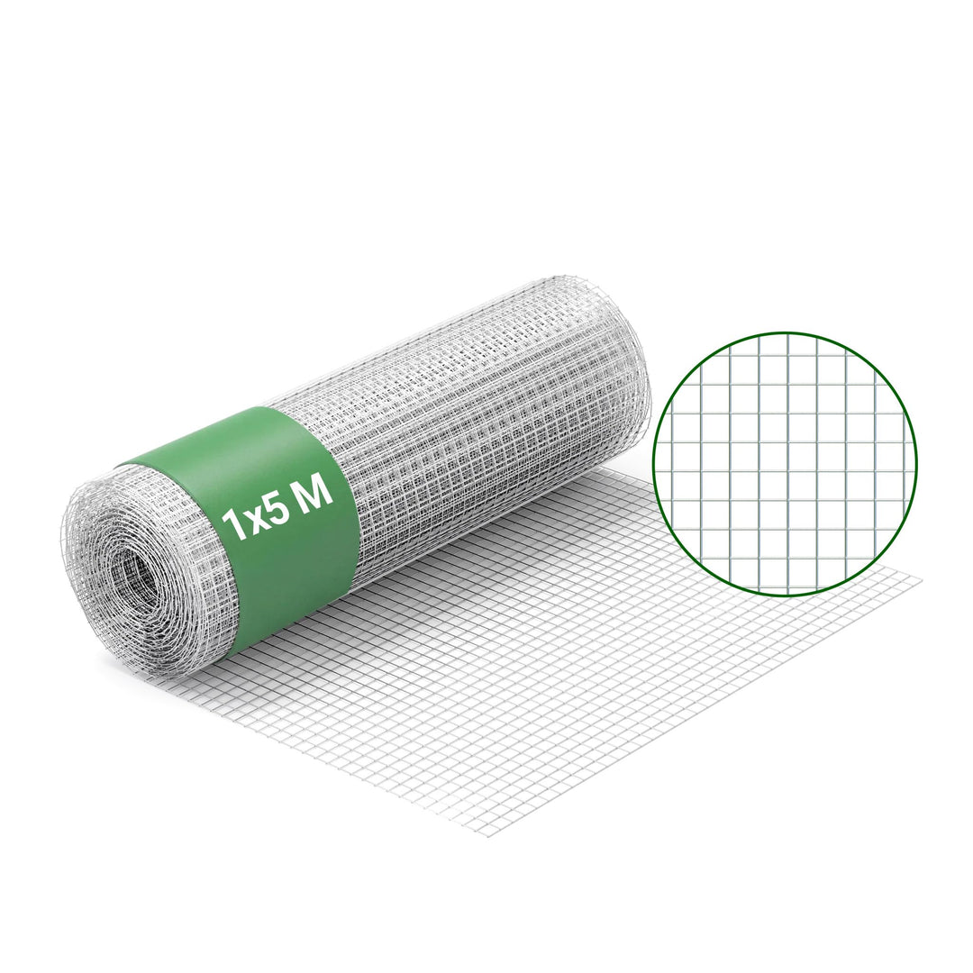 Volierendraht 4-Eck mit 19x19mm Maschengrösse, 5m Rolle mit 100cm Höhe, aus verzinktem Stahl