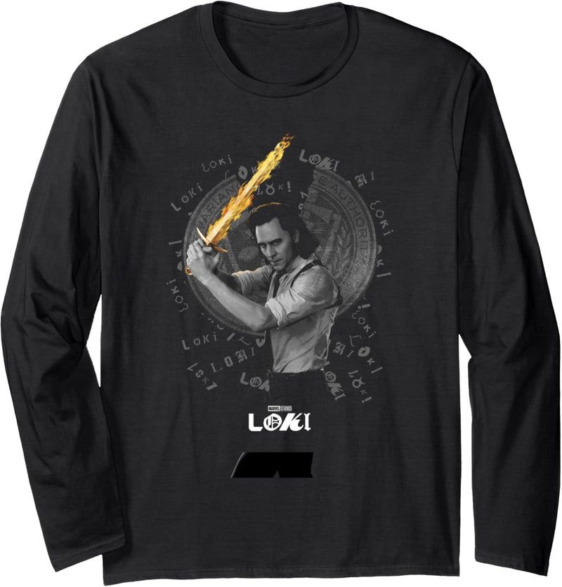 Marvel Loki Broken TVA Seal Langarmshirt