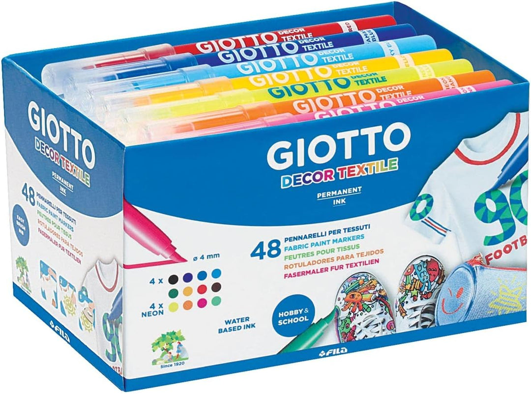 Giotto 4947 00 Decor Fasermaler, Farbstifte für Leinwand 48 Stück , 48 Stück (1er Pack), 48 Stück (1