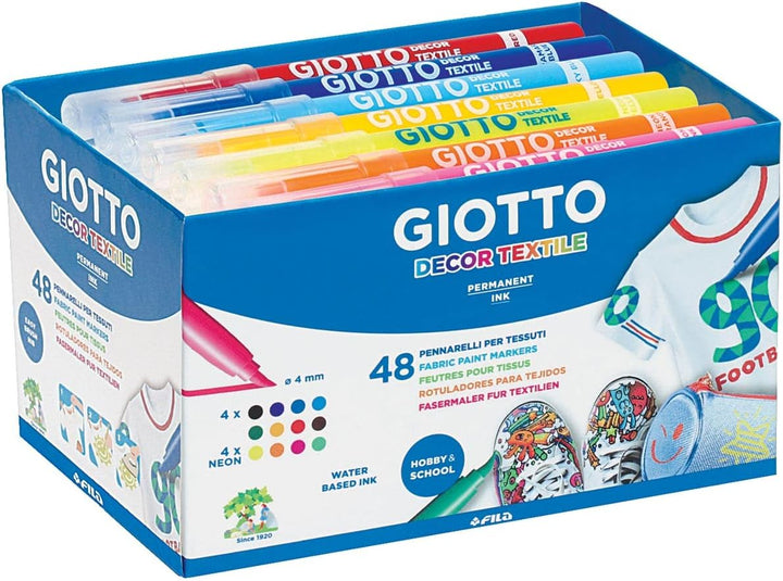 Giotto 4947 00 Decor Fasermaler, Farbstifte für Leinwand 48 Stück , 48 Stück (1er Pack), 48 Stück (1