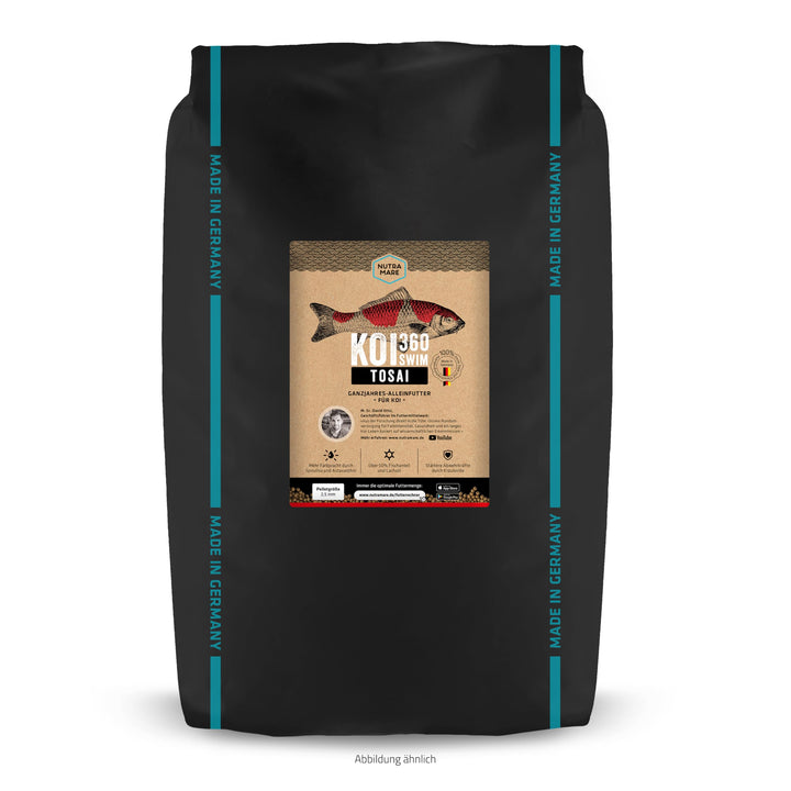 Nutramare Koi360 Tosai Swim 10kg | Für kraftvolles Wachstum Kleiner Koi ab 12 cm, 2,5mm Pellets zur