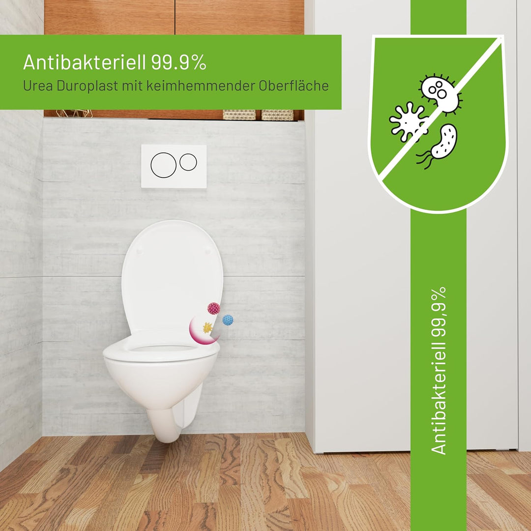 LUVETT® WC-Sitz S100 mit Glitzer-Steinen, oval, mit Absenkautomatik SoftClose®, abnehmbar, antibakte