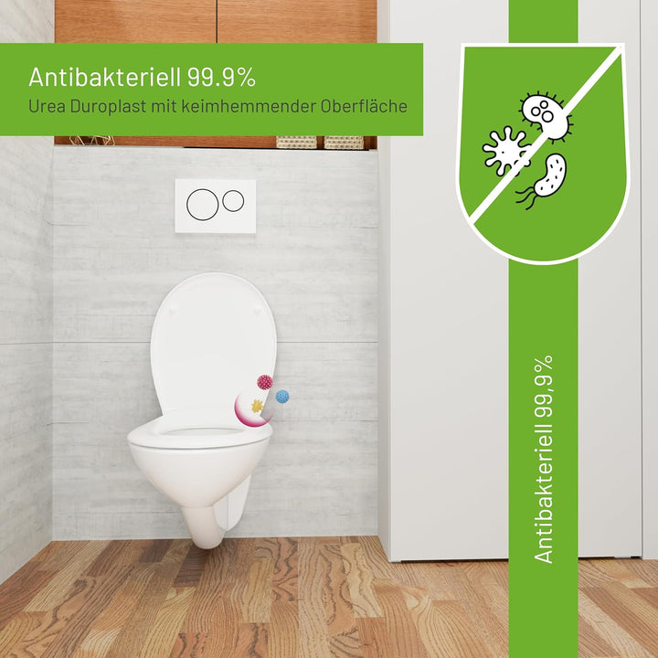 LUVETT® WC-Sitz S100 mit Glitzer-Steinen, oval, mit Absenkautomatik SoftClose®, abnehmbar, antibakte