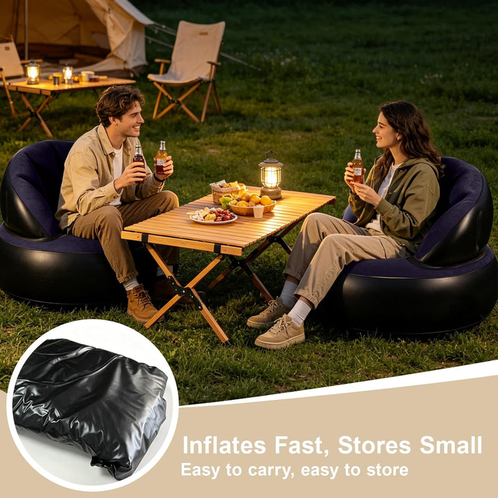 Aufblasbares Sofa Sessel mit Pumpe, Faltbarer Luftsessel für Innen & Aussen, Bequeme Aufblasbare Cou