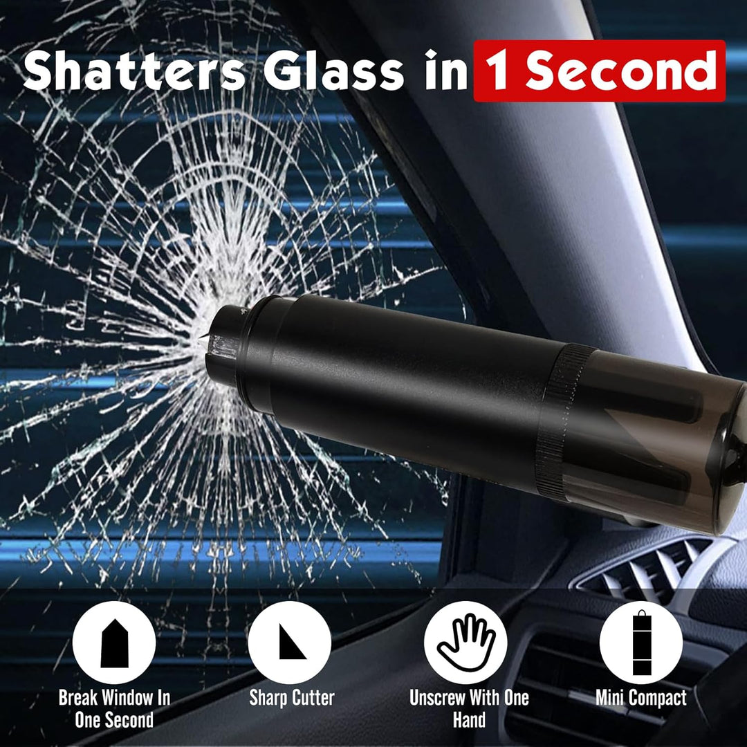 Audasi 4 Stück Gurtschneider Notfallhammer Auto, 2 in 1 Gurtschneider Notfallhammer mit Testglas Sic