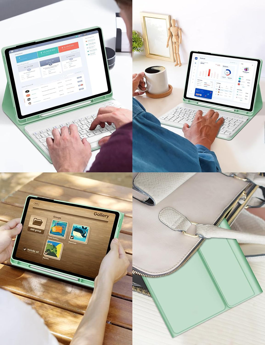 Hülle mit Tastatur für Samsung Galaxy Tab A9 Plus 11 Zoll 2023, QWERTZ Deutsche Magnetisch Abnehmbar
