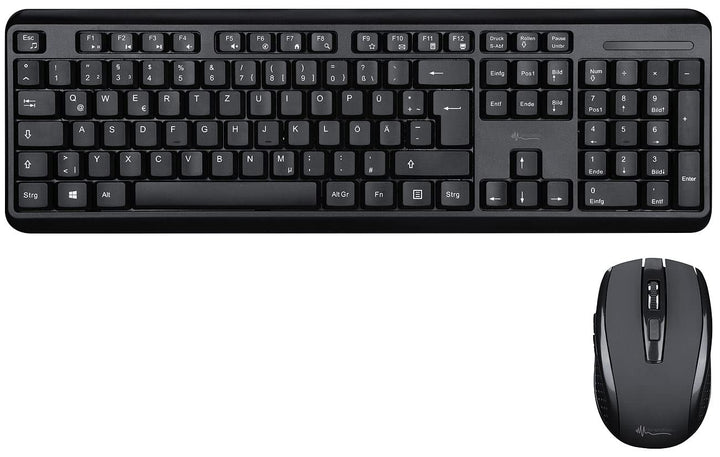 GeneralKeys Funktastatur mit Maus: Office-Set leise Funk-Tastatur-Maus-Kombination; 2.4 GHz; 10 m; S