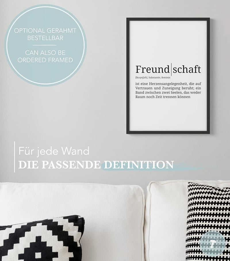 Papierschmiede® Definition: Freundschaft, DIN A1 (59x84 cm), XXL Poster für Wohnzimmer, Schlafzimmer