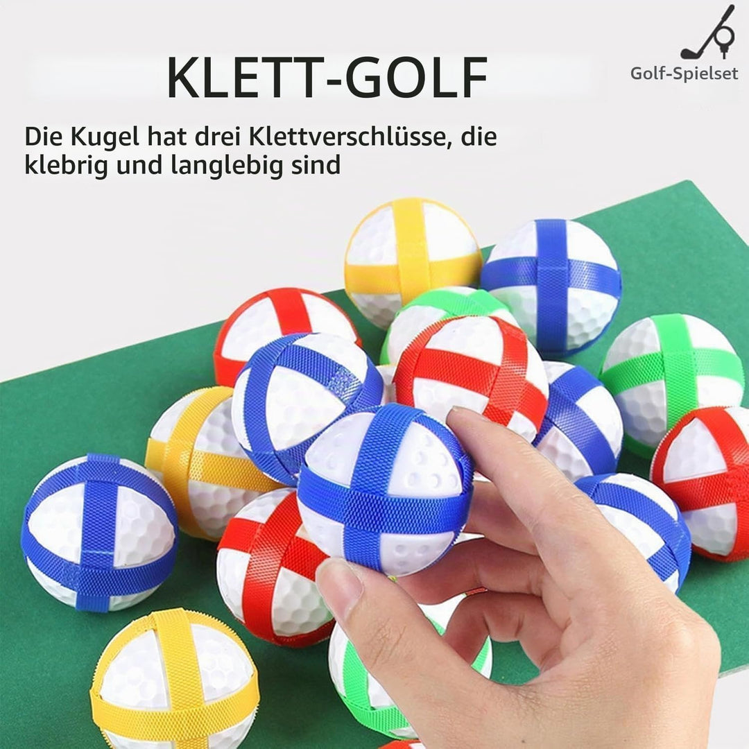 Golf Spielset für Zuhause mit Puttmatte, Klebebällen &amp; Tragetasche – Cornhole-Spiel für Garten, Juge