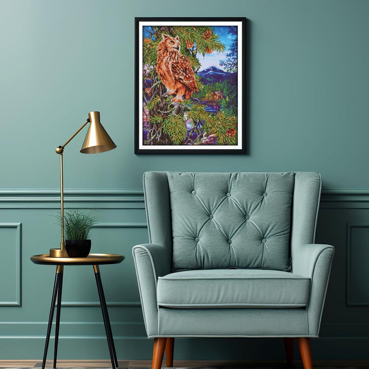 Diamond Dotz DD12-025 Eule, ca. 47 x 59 cm gross, Diamond Painting, Malen mit Diamanten, funkelndes