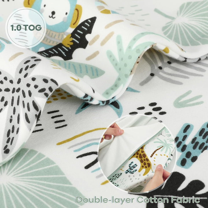 Yoofoss Schlafsack Baby Sommer 1.0 Tog - 2er Pack 100% Baumwolle Sommerschlafsack Herbst Babyschlafs