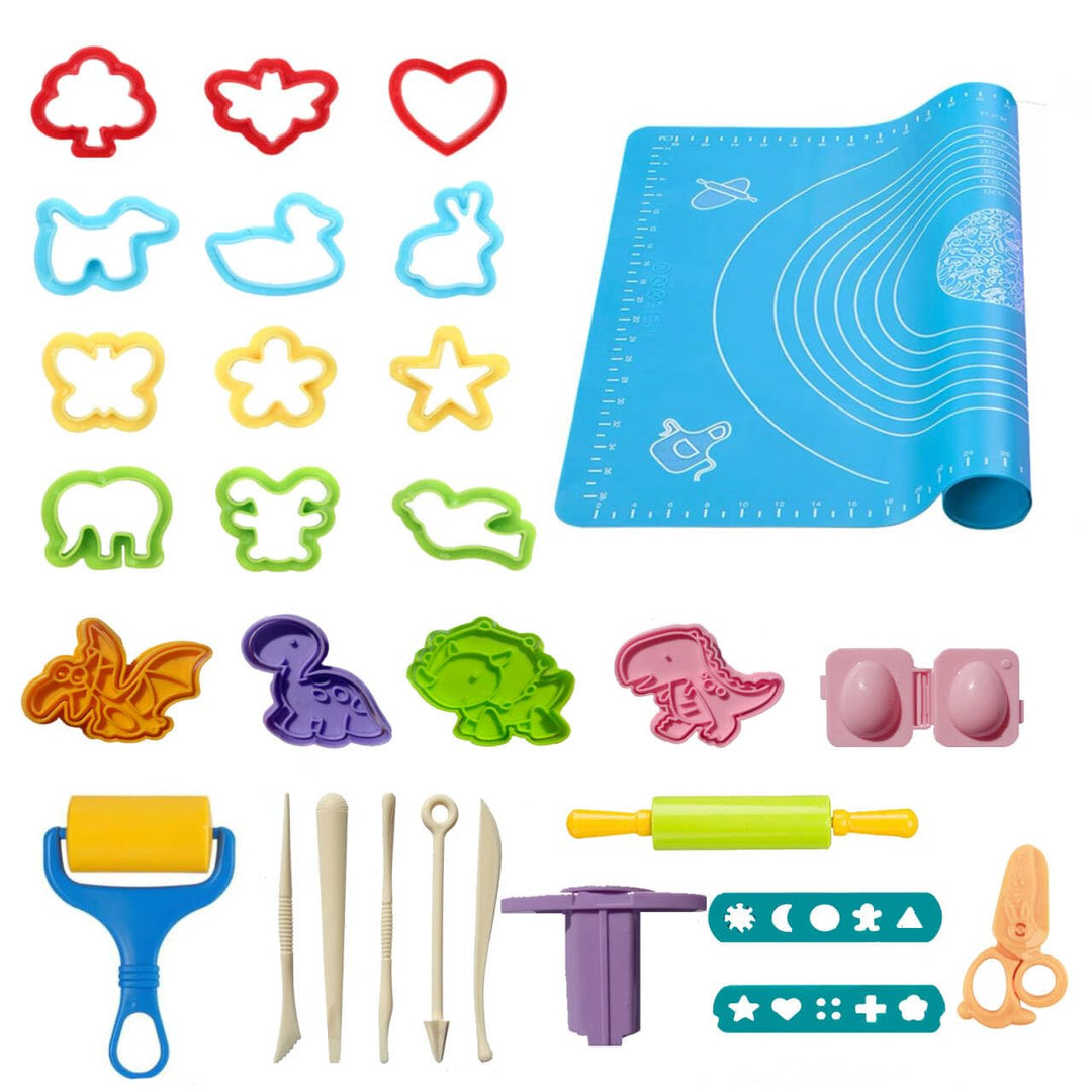 Knete Zubehör Set,29 Stück Teig Plastilin Werkzeugset für Kinder, Einschliessen Teig Plastilin Werkz