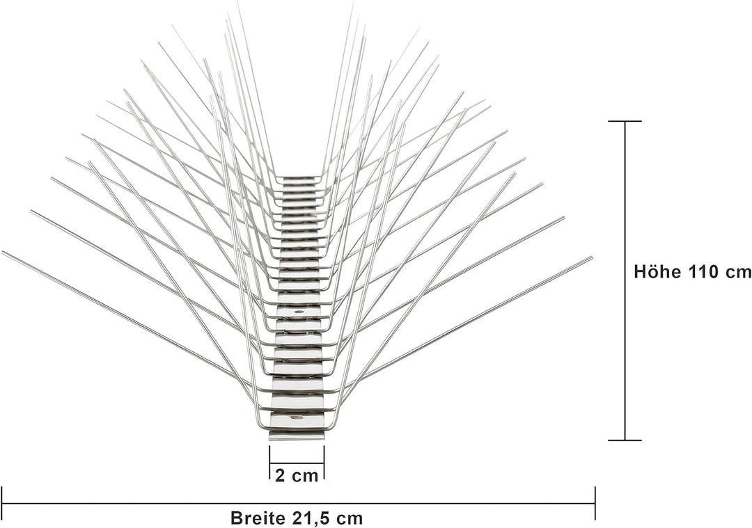 Profi Edelstahl Taubenspikes 6 Reihig - Effektive Taubenabwehr- Vogelabwehr Edelstahlleiste Spikes f