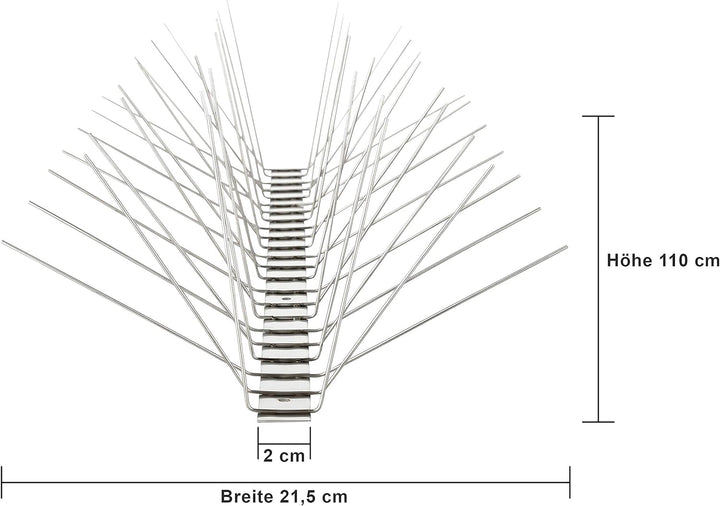 Profi Edelstahl Taubenspikes 6 Reihig - Effektive Taubenabwehr- Vogelabwehr Edelstahlleiste Spikes f