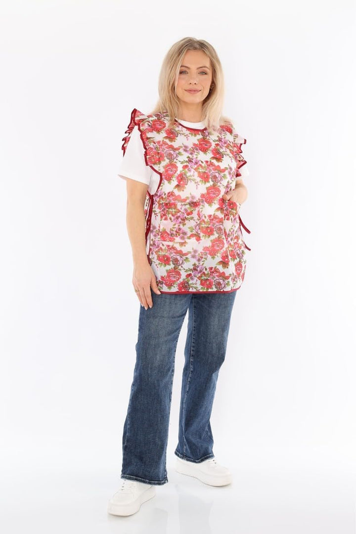 Schuerzenfabrik Chasuble Schürze Überwurf Dederon Nylon Nostalgie Rüsche XXL Modell 1, XXL Modell 1