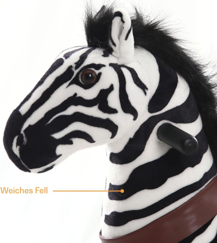 Zebra auf Rollen Klein, 4-6 Jahre, Reitpferd für Kinder, Schwarz Schwarz Klein, Schwarz Klein