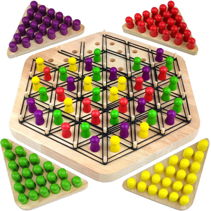 Triangle Chess Game, Dreiecksschachbrett-Strategie-Brettspiel, Lustiges Gummiband Spiel, Klassische
