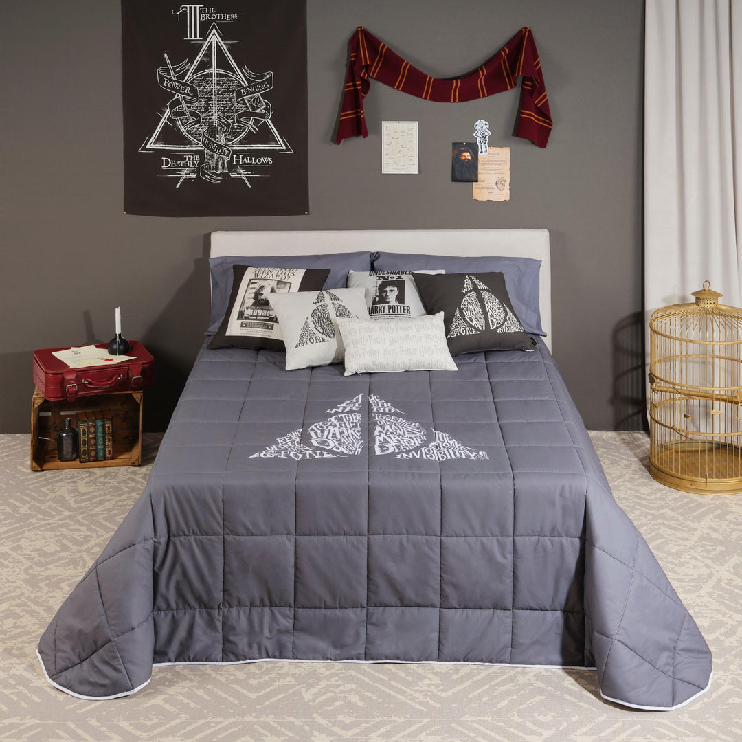 Belum Harry Potter Bettdecke, 250 g, Modell Heliquias Lettering für 135 cm Bett (235 x 270 cm) Bett