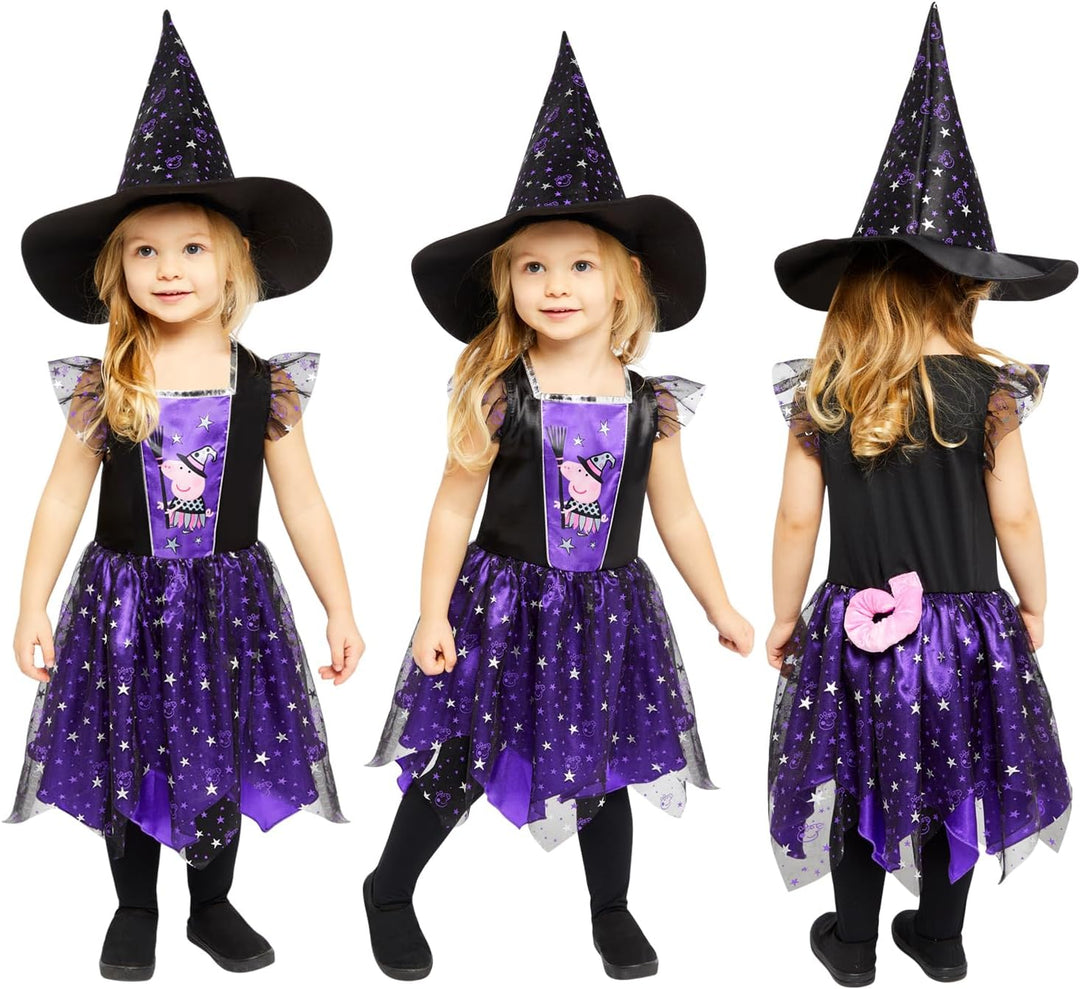 Amscan - Kinderkostüm Peppa Pig Hexe, Kleid und Hut, Serie, Motto-Party, Karneval, Fasching, Hallowe
