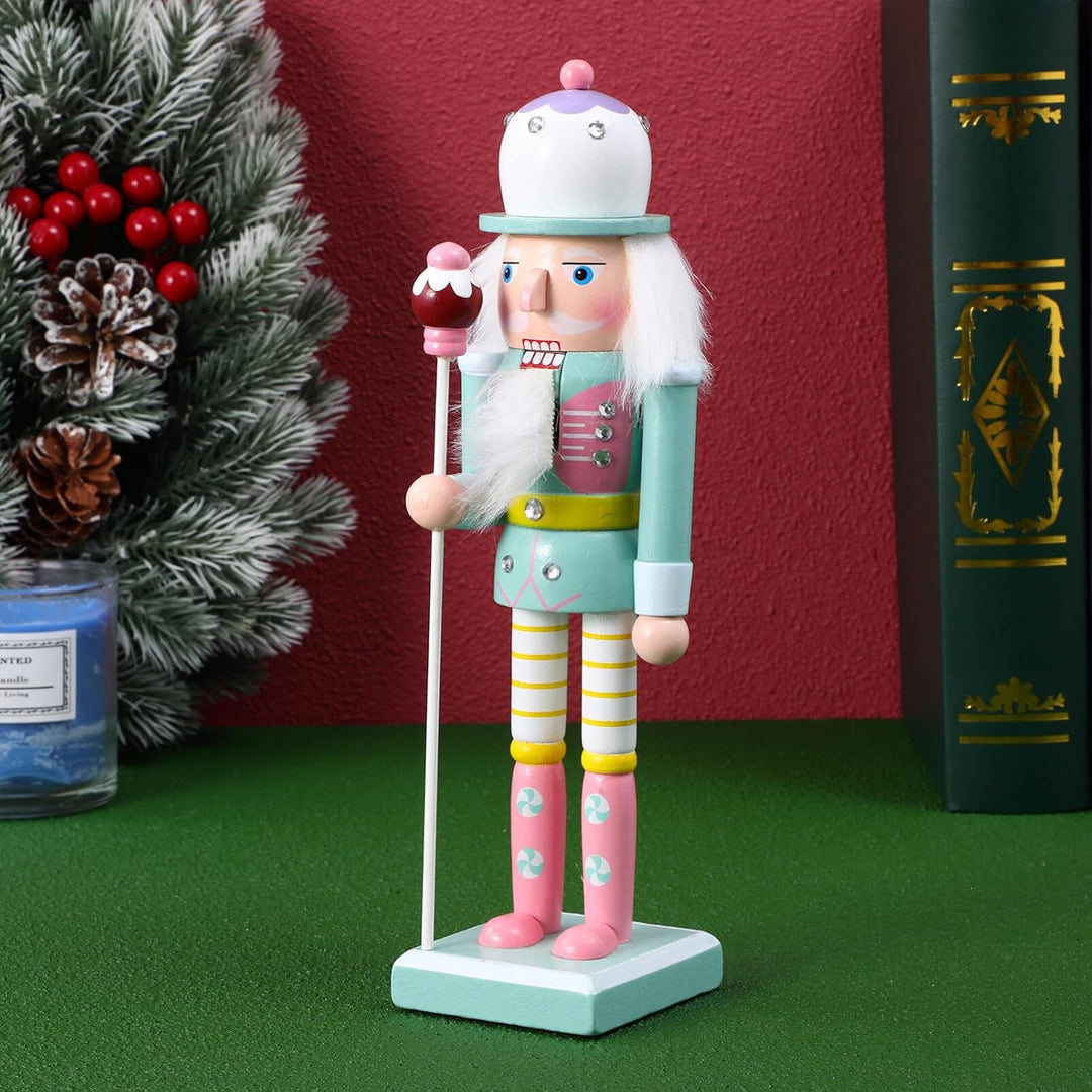 VALICLUD Weihnachtsdekorationen Weihnachts-Nussknacker-Figuren Rosa Nussknacker-Ornament Grün-Rosa N