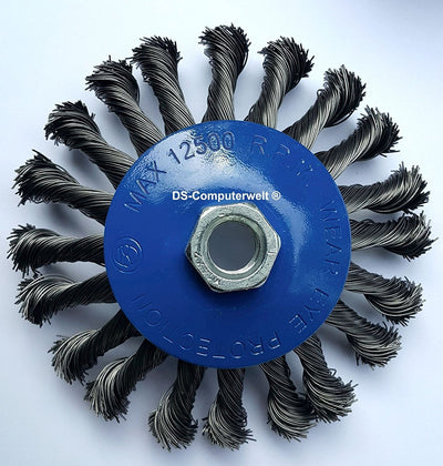 8 Kegelbürsten Ø 125 mm – gezopfte Schleifbürste – M14 x 2 Drahtbürste/Kegelbürste/Drahtbürste