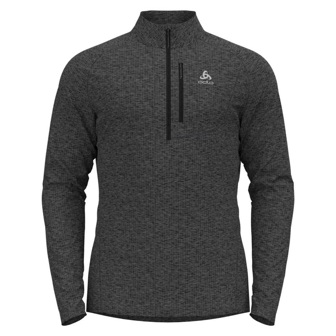 Odlo Herren FLI Half Zip Longsleeve S Dark Grey Melange, S Dark Grey Melange